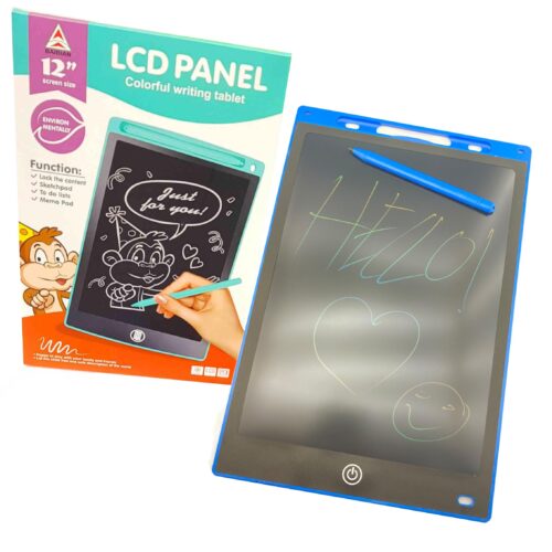 لوحة كتابة إلكترونية LCD مقاس 12" بجودة عالية وألوان متعددة